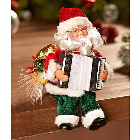 Dekorační figurky Santa s akordeonem